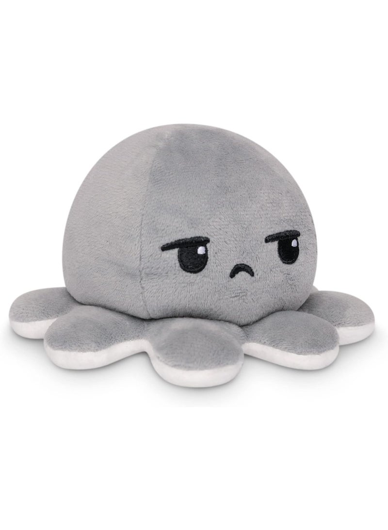 TeeTurtle - The Original Reversible Octopus Plushie - Bored + Rainbows Starry Eyes - Cute Sensory Fidget Stuffed Animals That Show Your Mood, 4 inch